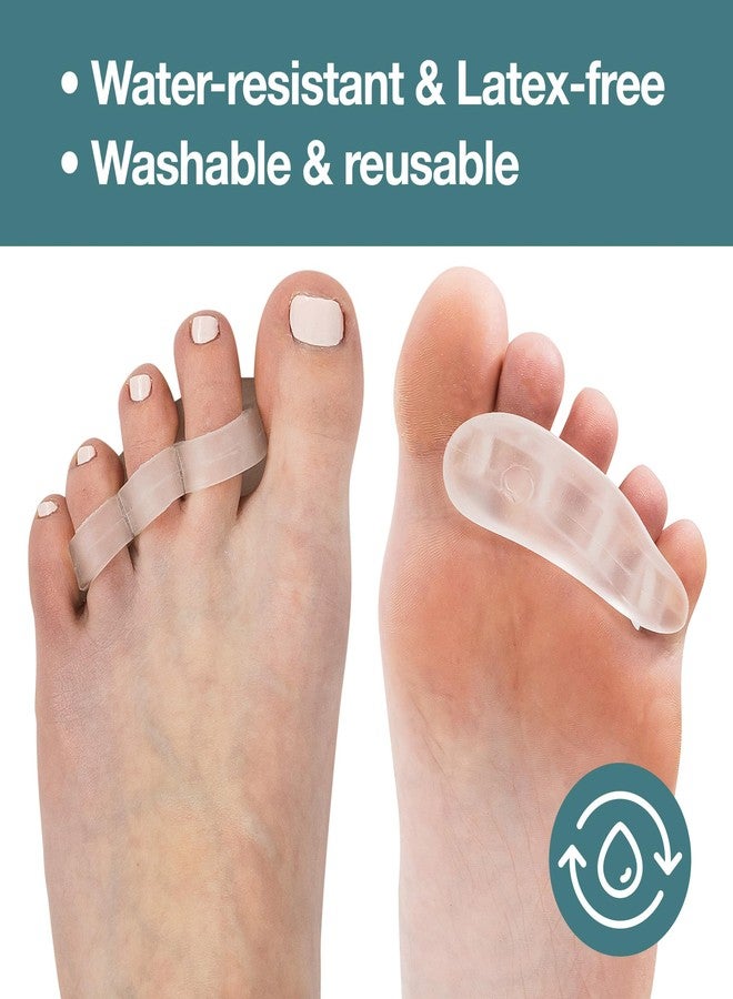 ZenToes Hammer Toe Corrector for Women & Men | Triple Loop Gel Toe Spacers & Separators | Realign Bent, Crooked, Curled, Claw, Hammertoes | Firm Support for Straightening | 4 Pack, Clear - Image 3